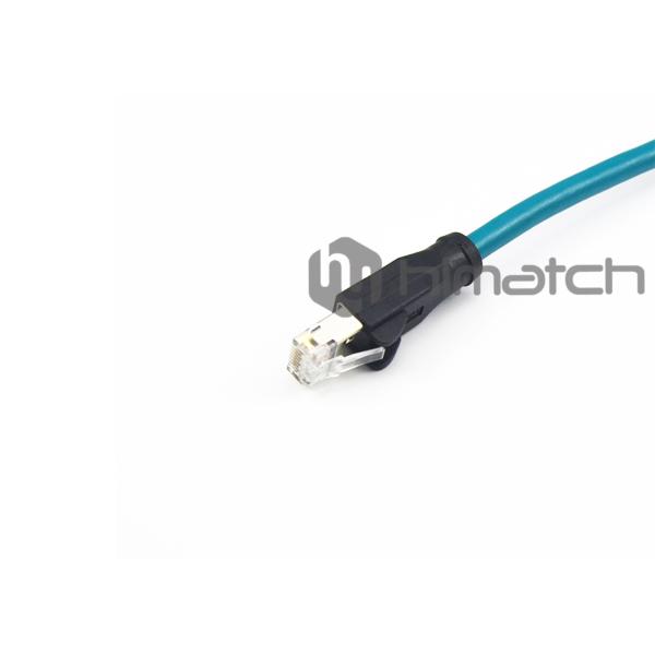 High Flexiable Durable M12 D Code 8P to RJ45 Industrial Ethernet Cable / Cat5 Network Cable