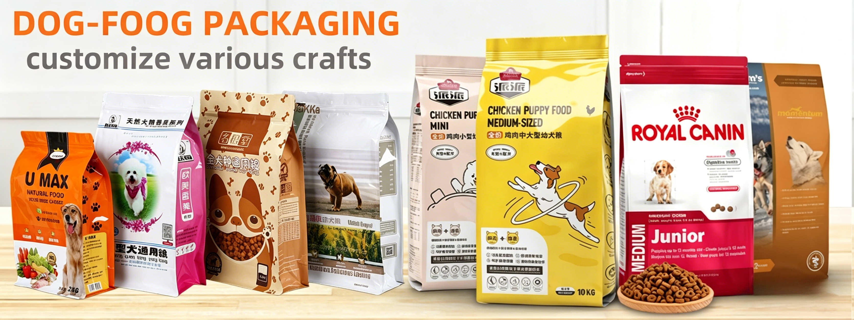 Customized Pet Product Packaging Colorful Dog Snack Packaging