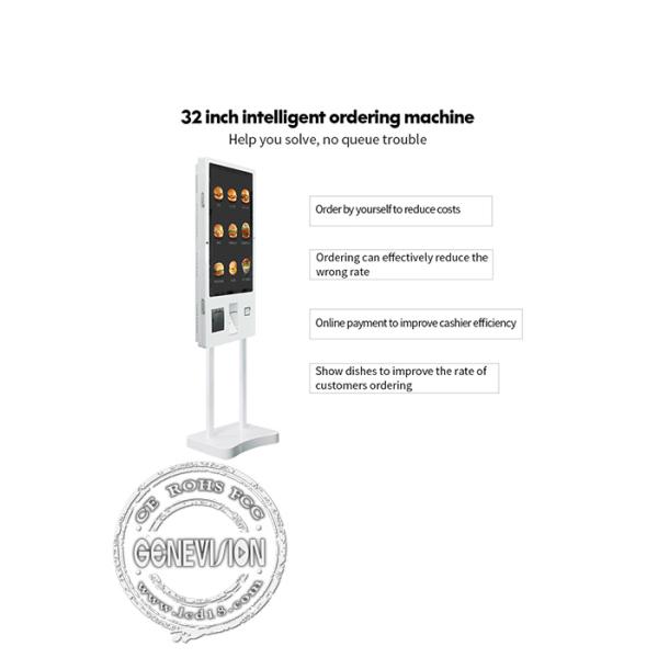 350cd/m2 32 Inch Front Webcam Design Touch Screen Kiosk Machine