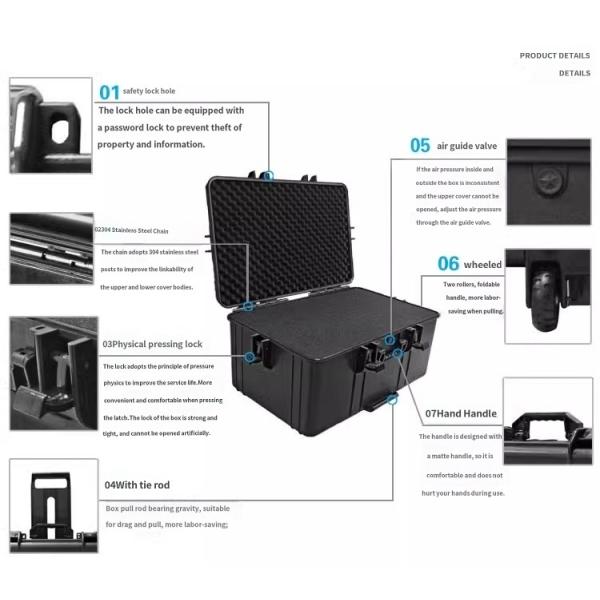 IP67 Waterproof Shockproof Hard Carrying Case with Customizable Foam for Military Electronics Drone Industry