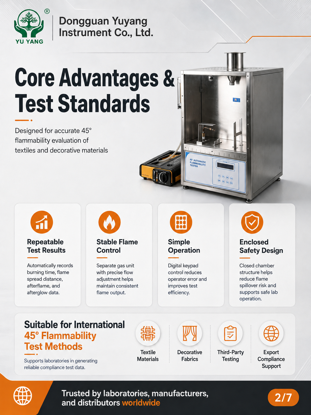 YYF043 45 Degree Flammability Tester