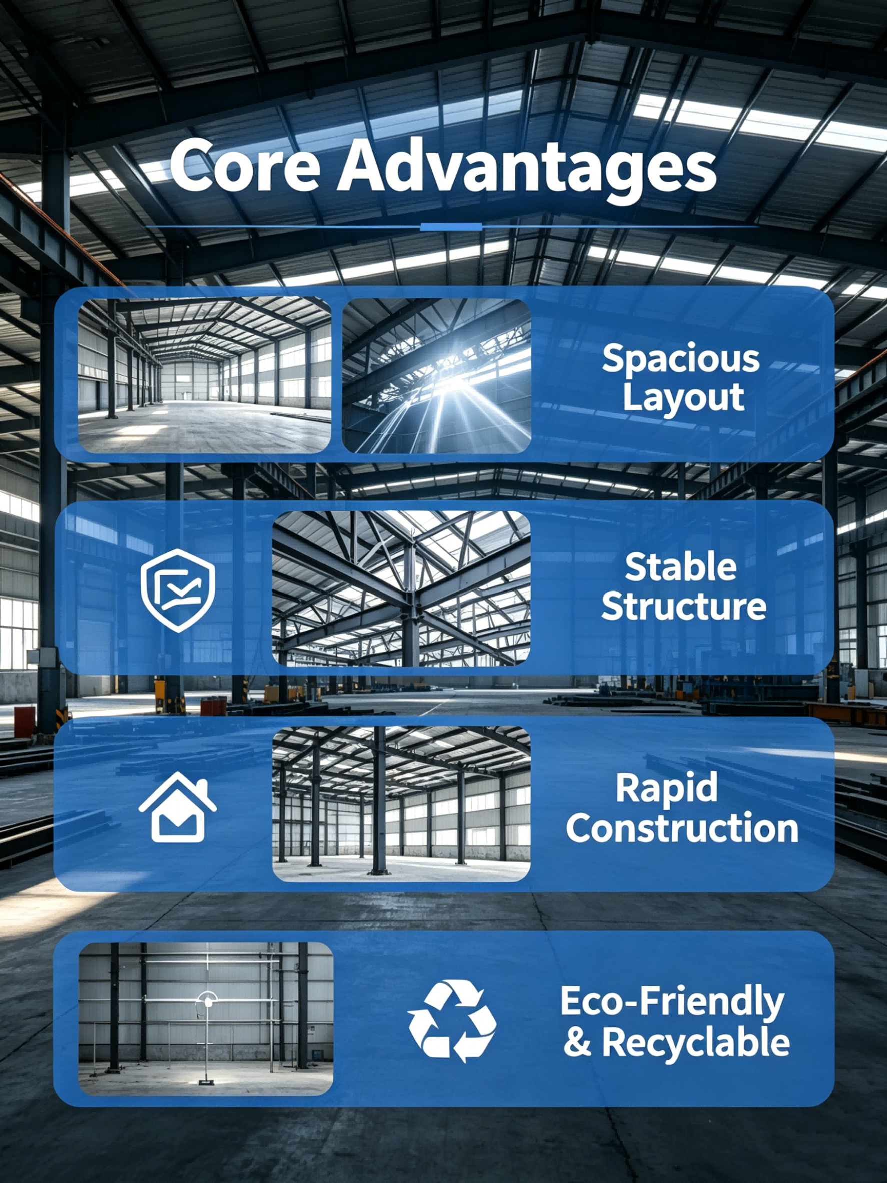 Customizable Prefabricated Steel Structure Workshop with Corrosion-Resistant Coatings and Fireproof Design