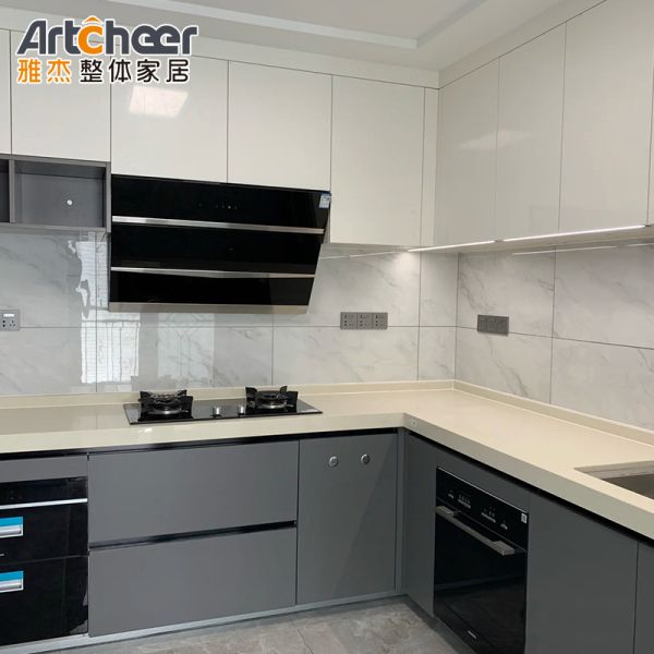 Modern L Shape Kitchen Cabinet Set with Customized Color Durable Eco Friendly Material