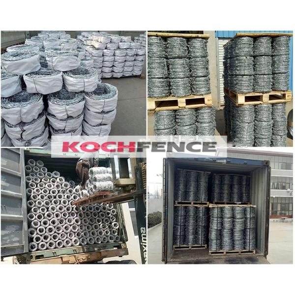 Anti Rust Galvanized Barbed Wire , Military Barbed Wire Convenient Installation