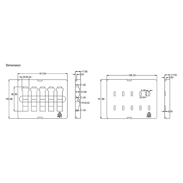 Anti-Static Plastic Packaging Tray for 5-count XFP Transceiver