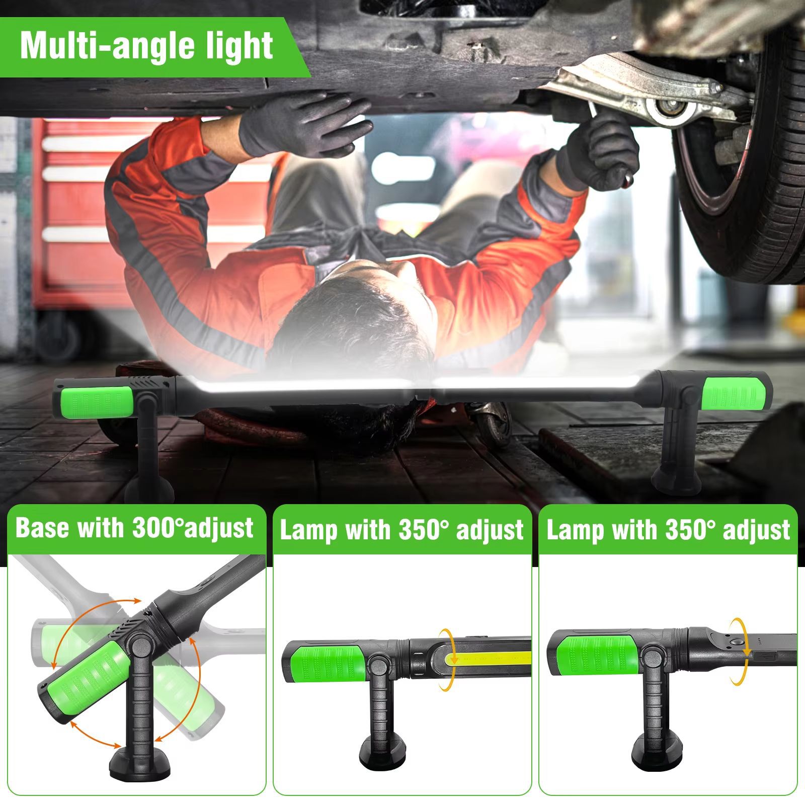 Cross-border New Multi-function Work Lamp COB Charging Repair Lamp Portable Rotating Folding Magnetic High-bright Work Lamp