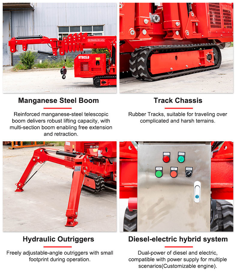 3 tons crawler spider crane