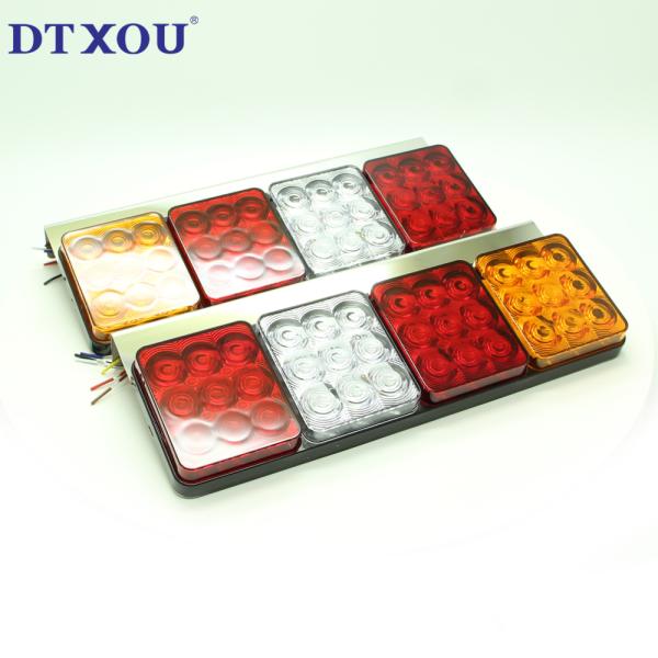 4-hole LED truck tail light Rear Tail Stop Light Indicator Lamp E-mark For Trailer Truck Utes Caravan Lorry Van