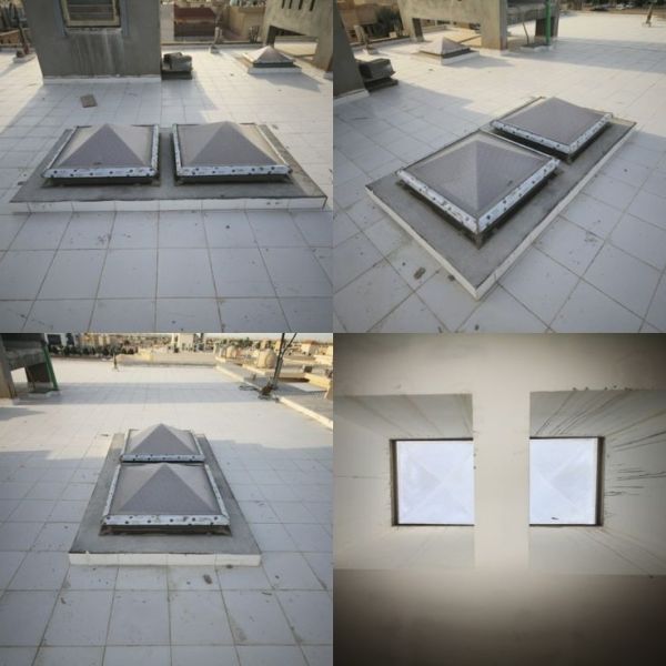 Customized Transparent Polycarbonate Pyramic Skylight Dome, Easy to Install & Transport, Custom Sizes Available, Long Lasting Roof Light Cover