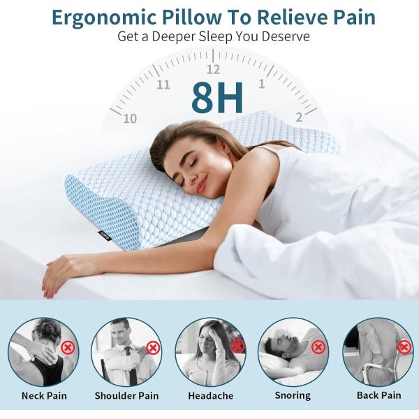 Customized Cooling Memory Foam Bed Pillow for Side Back Stomach Sleepers Comfortable