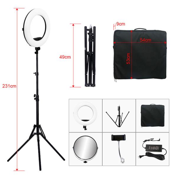18-inch ring fill light 48w white adjustable color temperature and brightness suitable for beauty makeup fill light