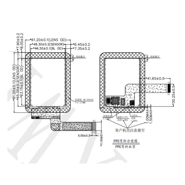 2.8 Inch IPS TFT Display with Optical Bonding 400nits SPI IIC Interface Touch Screen