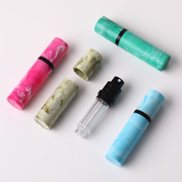 Elegant Marble Pattern Surface ABS 5ml Perfume Bottle with Spray Bottom Filling Highly Popular Selling Support Customization