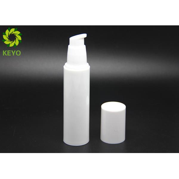 50 Ml Airless Empty Cosmetic Bottles , White Color Plastic Lotion Pump