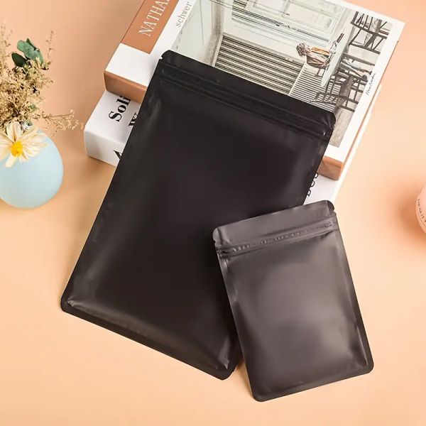 Water Proof Recycle Biodegradable Resealable Matte Black Foil Plastic Zipper Packaging Ziplock Mylar Bags