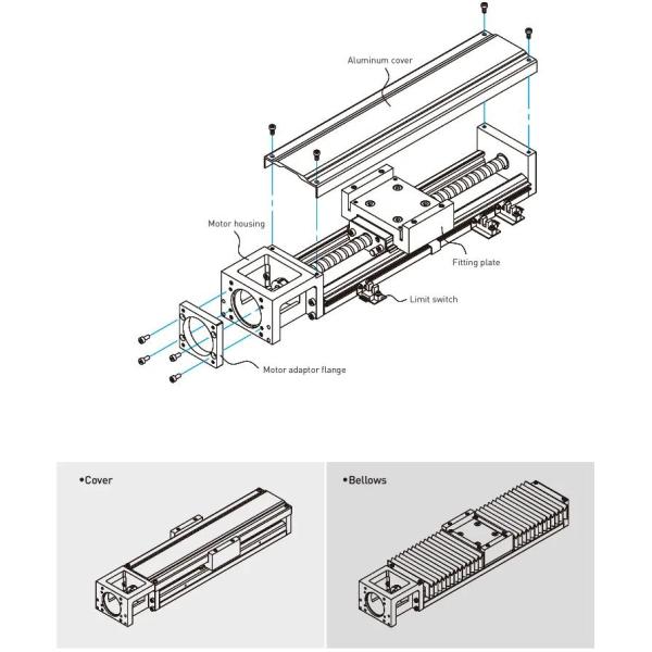 Ball Screw Stepper Motor Cnc Linear Actuator Linear Motion Guide KK100