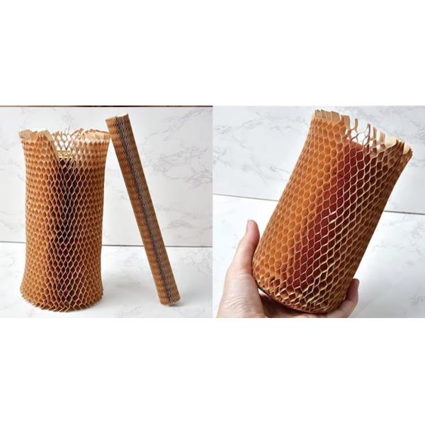 Customizable Bottle Sleeve Packaging Biodegradable Honeycomb Kraft Wrapping Paper Eco Friendly