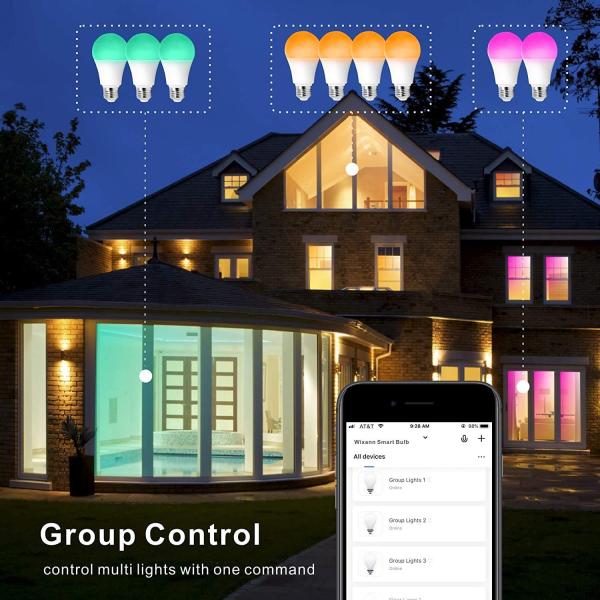 E26 Smart Wifi LED Bulb 5w 10w 15w Remote Control RGB Memory Function Voice Activated Led Lights