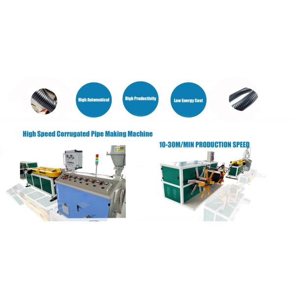 Automatic Plastic Shisha Flexible Corrugated Pipe Machine PLC Controlled