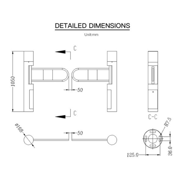 Smart Swing Barrier Turnstile Gate Support Barcode ID / IC Card