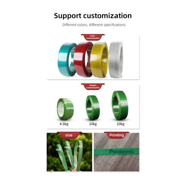 Customized Polyester PET Pallet Packing Plastic Steel Strapping Rolls Strips For Packaging