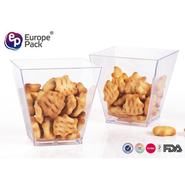Dessert Plastic Shot Glasses 200Ml Ps Material Square Container For Dessert