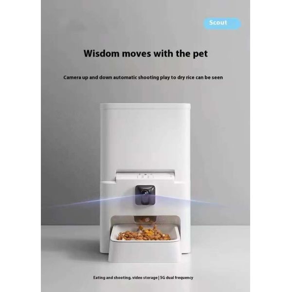 2025 Smart Pet Feeder Camera Eco-Friendly Plastic Solid Battery Charge Automatic Timed 6L Bowl Dispenser Dog Cat Tuya Video App