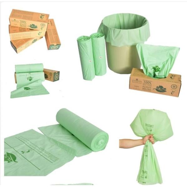 Starch Compostable Disposable Biodegradable Plastic Custom Printed Flat Garbage Bag, Compostable Bags Heavy Duty 25KG