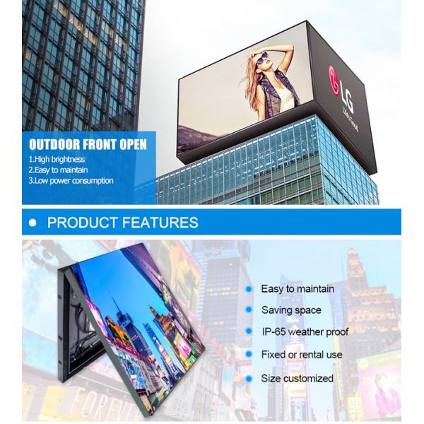 Wall Mounted Led Display P8 , Single Side RGB Led Outdoor Display Screen
