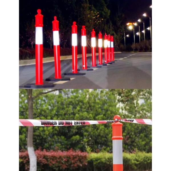 Durable Polyethylene Traffic Warning Post with Reflective Tape and 1150mm Height for Road Safety