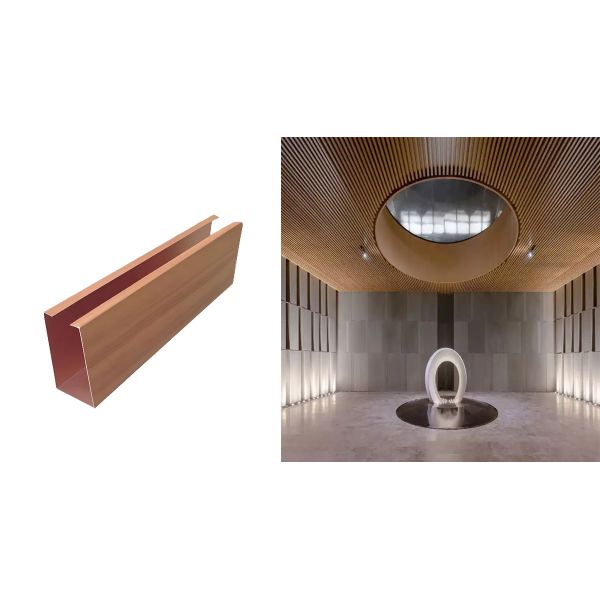 Powder Coating Aluminium Baffle Ceiling Gray Surface Coating PE PVDF Coating PVDF Powder Spray Modern Acoustic Ceiling Panel Solution