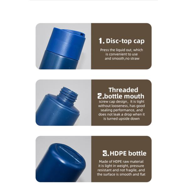 8oz 10oz Empty Plastic Squeeze Bottles Disc Cap Container For Shampoo Lotion Liquid Soap Cream