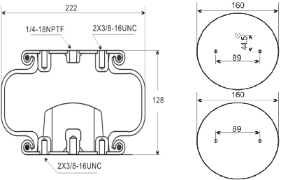Goodyear 578913201 Single Convoluted Air Spring technical drawing