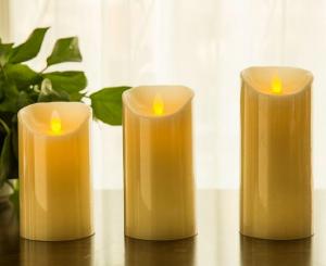 Quality Flickering Candle Real Wax Flameless LED Candles with Dancing Flame 3 4 5 for sale