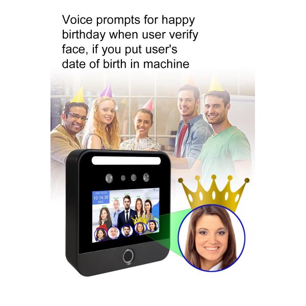 5 Inch Touch Screen Cloud WiFi QR Code Reader Fingerprint Access Control Attendance System Face Recognition
