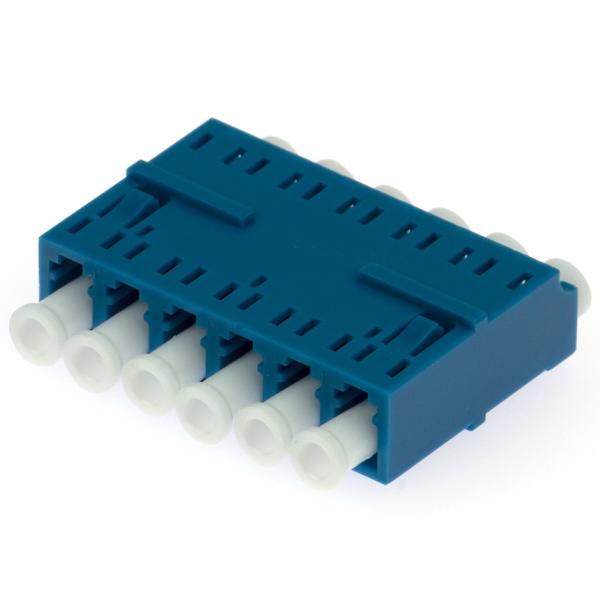 Single Mode Multimode LC 6 Port Flangeless Fiber Optic Adapter
