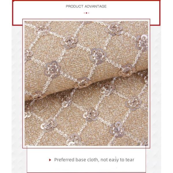 Sequin Bright Flower Glitter PU Leather Eco friendly 100% Polyurethane Leather
