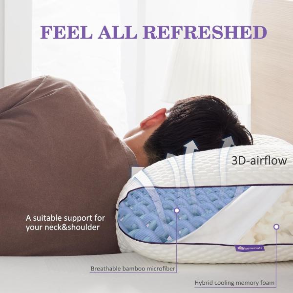 Medium Adjustable Memory Foam Body Pillow with Cooling Technology and Removable Cover
