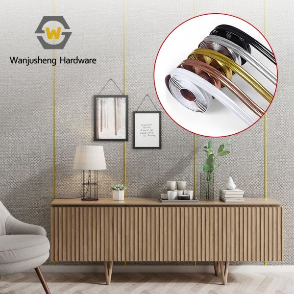 Self-Adhesive Tile Decorative Edging Strips Sofa Decorative Accessories PVC Plastic Striped Accent Wall Decorative Strips