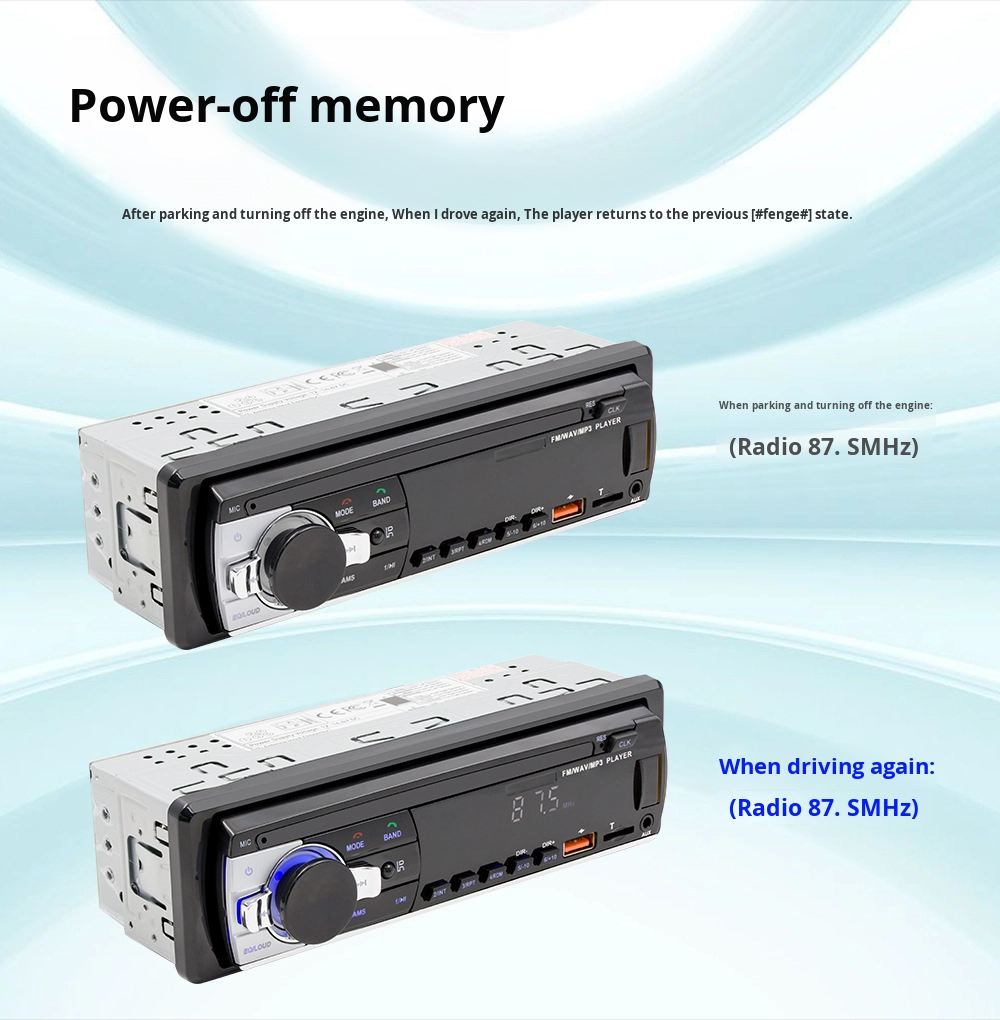 Creatall Neutral JSD-530L Car MP3 Player with USB Connection for Bluetooth Card Radio Central Control Lossless Sound Quality