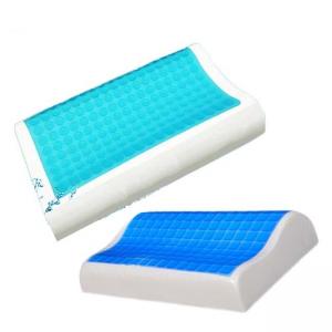 Quality Contour Gel Memory Foam Pillow For Airplane / Bedding / Bath Washable Velour Cover for sale
