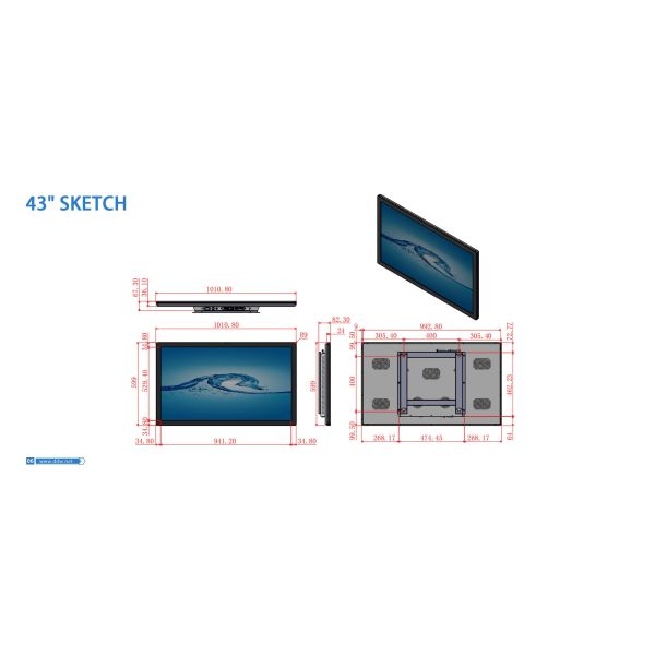 49 Inch Wall-Mounted Digital Poster Display Touch Screen with Metal Casing for Indoor Use Subway & Airport OEM 1-Year Warranty