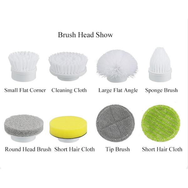 7 Replaceable Brush Heads Electric Spin Scrubber for Cleaning Bathroom Kitchen Floor