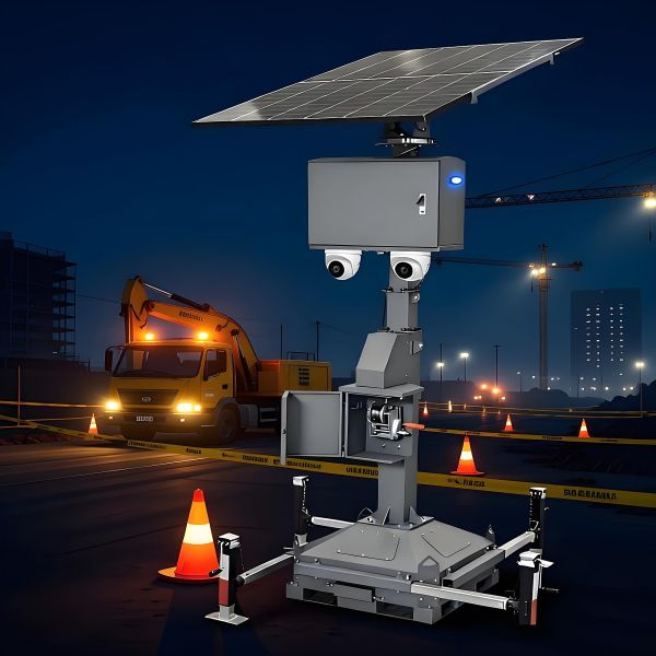 Solar Light Tower Warning Indicator Light Weather Resistant Mobile Light Tower Manufacturers