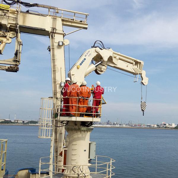 2.5t 22m Ship Deck Cranes ABS BV CCS RMRS Certificate Foldable And Telescopic
