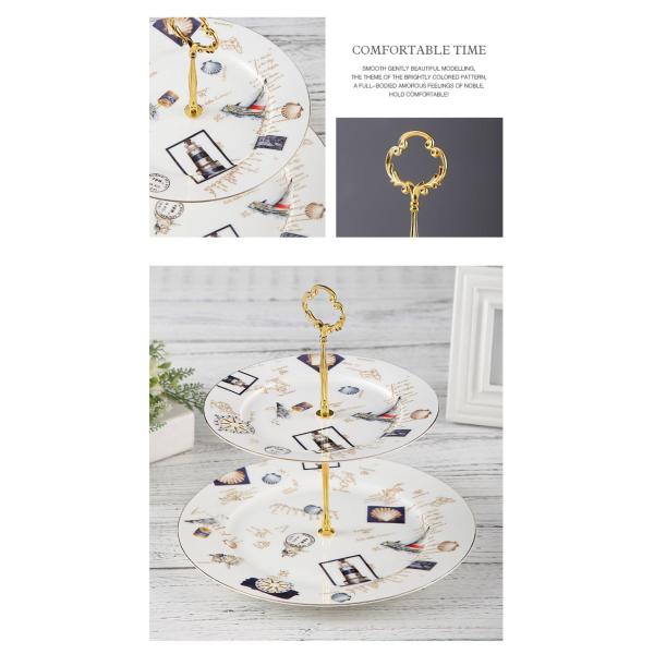 Two Layer Cake Stand SGS Porcelain Serving Set