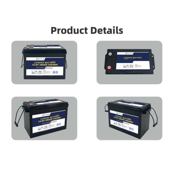 Customization 5000 Cycles Bluetooth Connectivity 12V 280Ah LiFePO4 Battery Pack