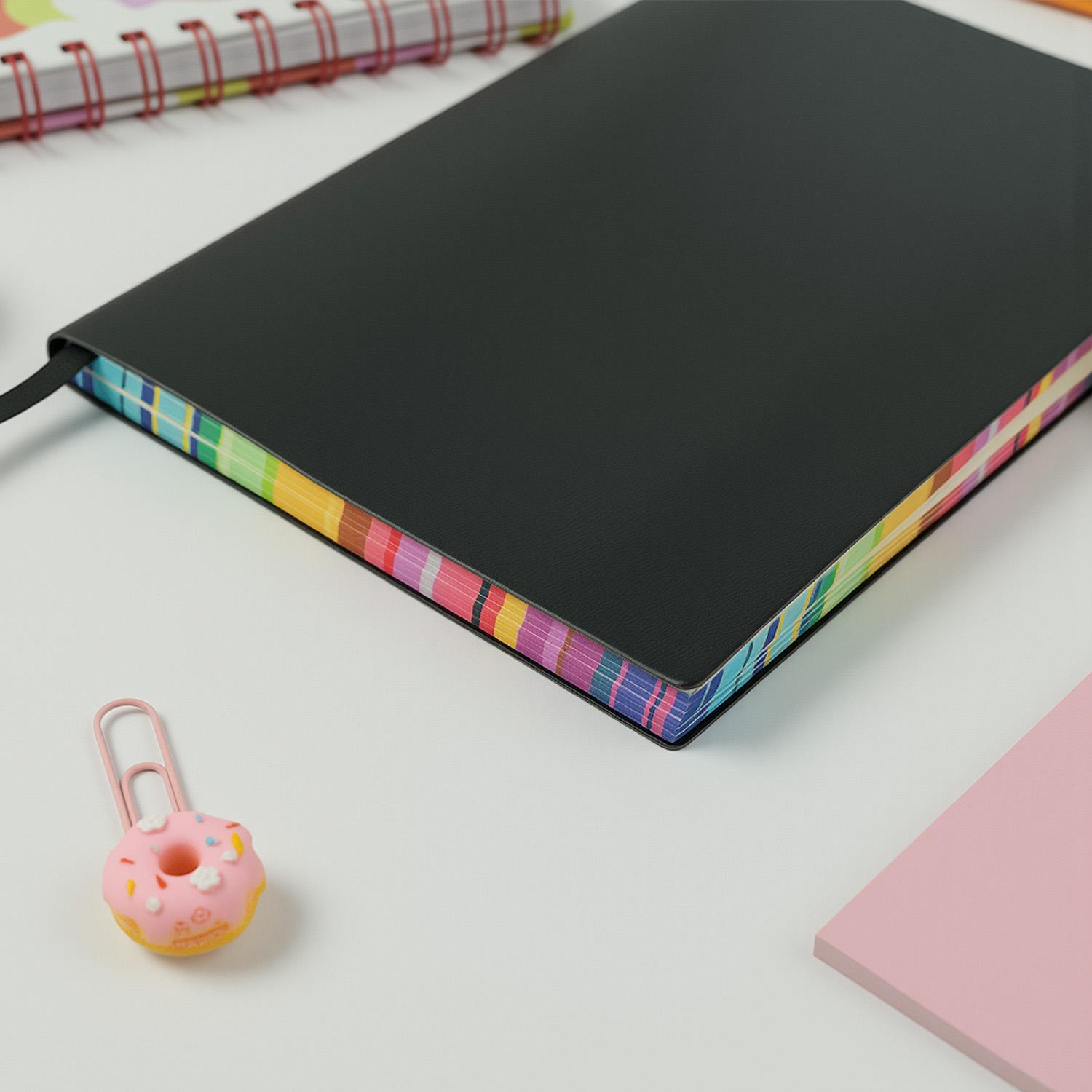 Close-up view of customized hardcover book showcasing material quality and finishing