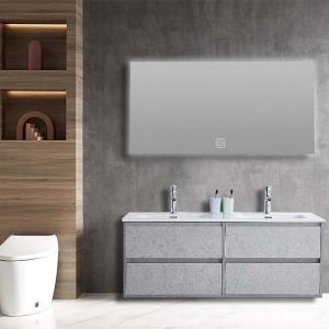China 120cm Bathroom Furniture Cabinets Double Sink Bathroom Vanity With Mirror on sale