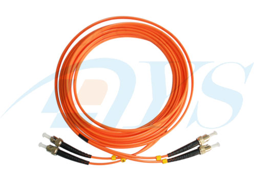 Red Duplex Optical Fiber Patch Cord ST / MM / DX With Single Mode